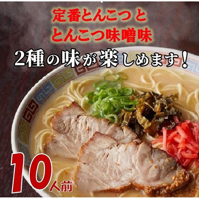 博多ラーメン10人前 | 食べ比べセット とんこつラーメン 豚骨 豚骨味噌 ギフト 取り寄せ 専門店 お手軽 九州 ご当地 グルメ 送料無料 福岡市 常温 細麺 昼食 夕食 夜食 インスタントラーメン 楽天 おすすめ 有名店 美味しい