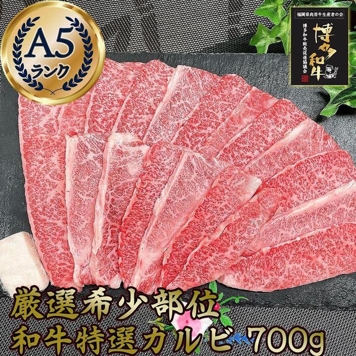 【ふるさと納税】希少部位厳選!特選カルビ 博多和牛 A5 700g