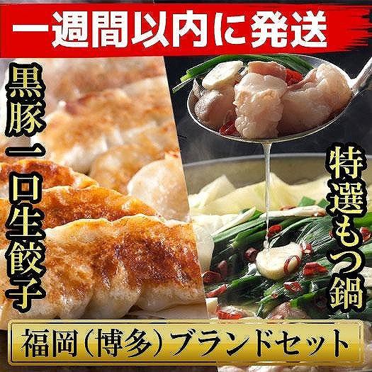 博多ブランドセット 博多黒豚一口生餃子75個(25個×3パック)と博多もつ鍋2.5人前セット 少人数様向け[1週間以内に発送!] | 餃子 ぎょうざ もつ鍋 セット 簡単調理 加工品 惣菜 人気 おすすめ 中華 福岡市