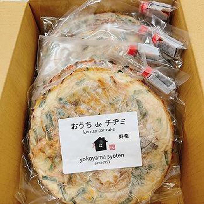 【ふるさと納税】【福岡市】「こだわりキムチの横山商店」チヂミ5枚セット（たれ付き） | 食品 発酵 加工食品 人気 おすすめ 送料無料