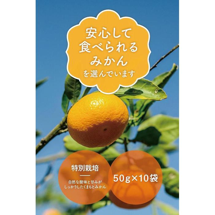 【ふるさと納税】【福岡市】無添加 みかんチップス500g（50g×10袋） | 個包装 ドライフルーツ みかん 添加物 砂糖不使用 国産 人気 加工品 おやつ 菓子 おすすめ 福岡市