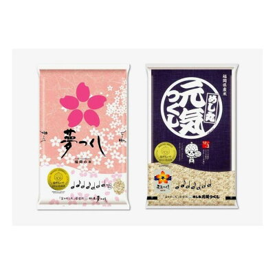 楽天ふるさと納税 【ふるさと納税】【夢つくし・元気つくし】福岡2大ブランド米 食べ比べセット 10kg | お米 こめ 白米 食品 人気 おすすめ 送料無料
