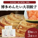 【ふるさと納税】博多めんたい餃子(10個入り)3個セット | 食品 加工食品 人気 おすすめ 送料無料