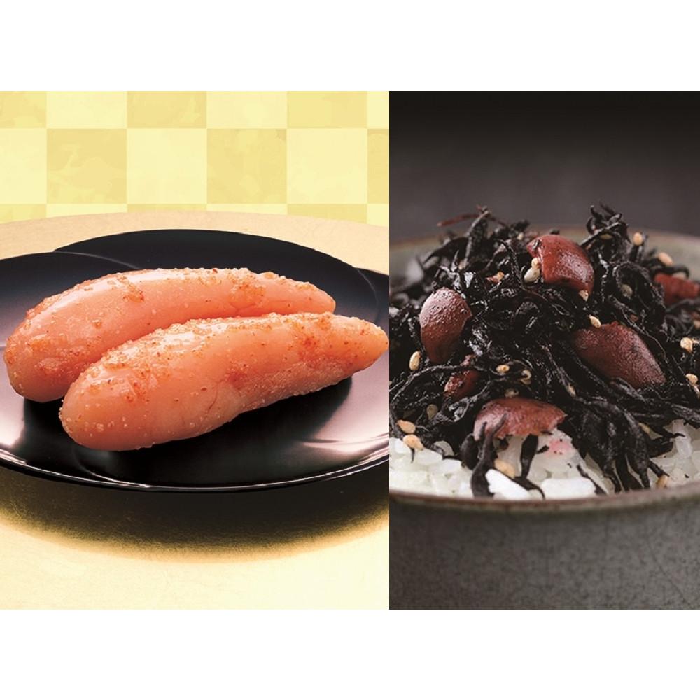 【ふるさと納税】【博多大丸おすすめ品】福岡「ふく富」 無着色あごだし辛子明太子250g・梅の香ひじき120gセット | 魚卵 魚介類 水産 食品 人気 おすすめ...