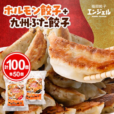 【ふるさと納税】エンジェル餃子 ホルモン餃子(50個)+九州ぶた餃子(50個)【配送不可地域:離島】【1498069】