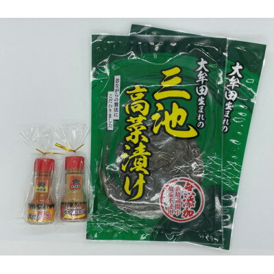 【ふるさと納税】大牟田生まれの三池高菜漬け(2袋)と大蛇のなみだと大蛇の火吹【1538543】