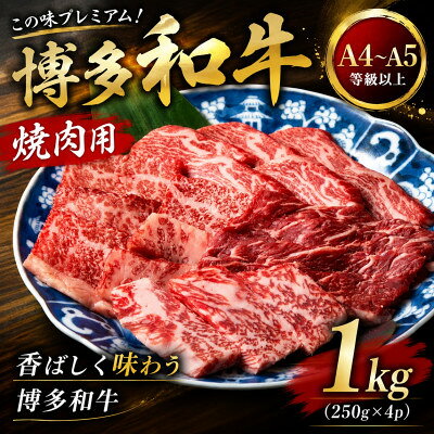 【ふるさと納税】この味プレミアム!【A4～A5】博多和牛焼肉用　1kg(250g×4p)(大牟田市)【配送不可地域：離島】【1758350】