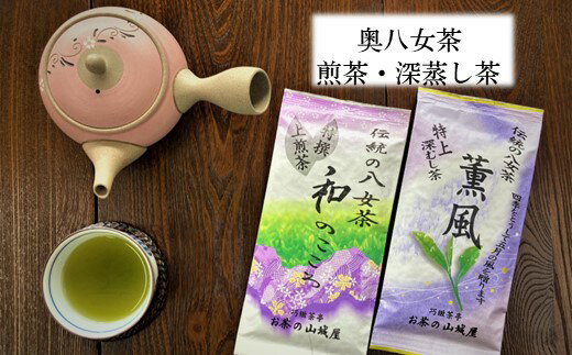 奥八女茶 特撰上煎茶、特上深蒸し茶詰合せ