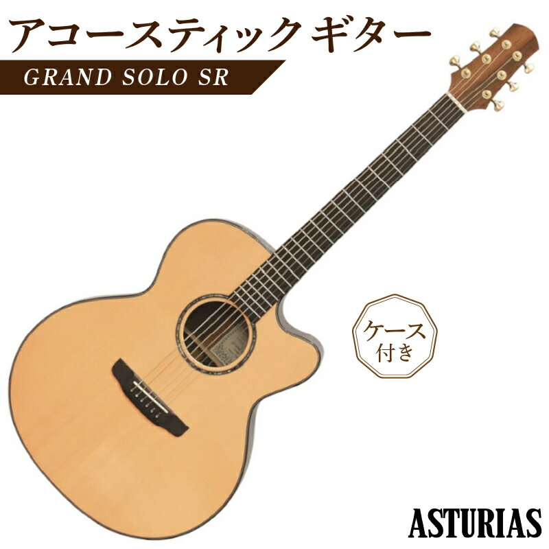 アコースティックギター アストリアス GRAND SOLO SR ケース 付き 楽器 音響機器 オリジナルデザイン 新品 アコギ ギター 厚みのある低音 伸びのある高音 弦楽器 音楽 演奏 常温 大人 子供 福岡県 久留米市 送料無料