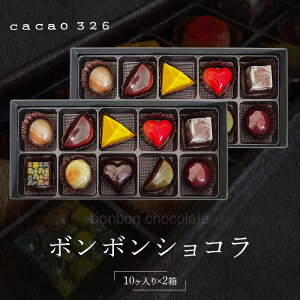 【ふるさと納税】cacao 326 ボンボンショコラ 10ヶ入×2箱 ビーントゥーバー Bean to Bar バレンタイン ホワイトデーお返し ギフト ご褒美 洋菓子 ギフト 送料無料