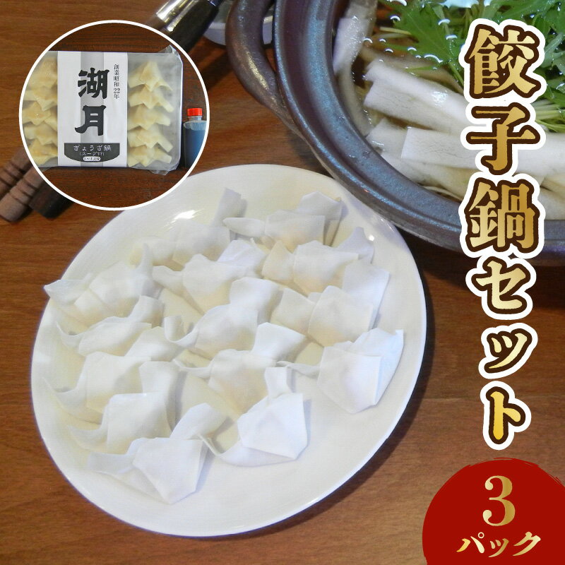 【ふるさと納税】餃子鍋 セット 300g × 3パック 濃縮スープ付き ぎょうざ専門店 湖月 こだわり 自家製 手作り 添加物不使用 冷凍 餃子 鍋 雑炊 お取り寄せ お取り寄せグルメ 福岡県 久留米市 送料無料