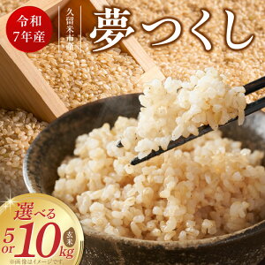 【ふるさと納税】【令和7年産 新米】夢つくし 玄米 選べる 内容量 5kg 10kg 福岡県産 ブランド米 鮮度抜群 新鮮 福岡生まれ 品種 艷やか 光沢 ふっくら やわらか 食感 ご飯 おにぎり 弁当 お米 食品 お取り寄せ 九州 久留米産 福岡県 久留米市 送料無料