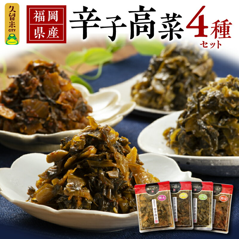 【ふるさと納税】福岡県産辛子高菜4種セット