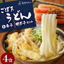 【ふるさと納税】価格改定 ごぼ天うどん 4食 自家製 辛子明太子 300g セット うどん 中太 こだわり昆布出汁 ごぼう 天ぷら 昆布漬け 柚子 明太子 福岡県 久留米市 立花うどん お取り寄せ グルメ 食品 麺 魚介 海鮮 冷凍 送料無料 その1