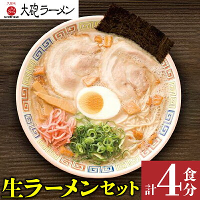福岡県久留米市 【ふるさと納税】大砲ラーメン セット 計 4食分 豚骨 ラーメン 久留米ラーメン 生ラーメン 自家製 生麺 本場の味 チャーシュー 呼び戻しスープ 麺類 ご当地ラーメン 福岡県 久留米市 お取り寄せ お取り寄せグルメ 食品 送料無料