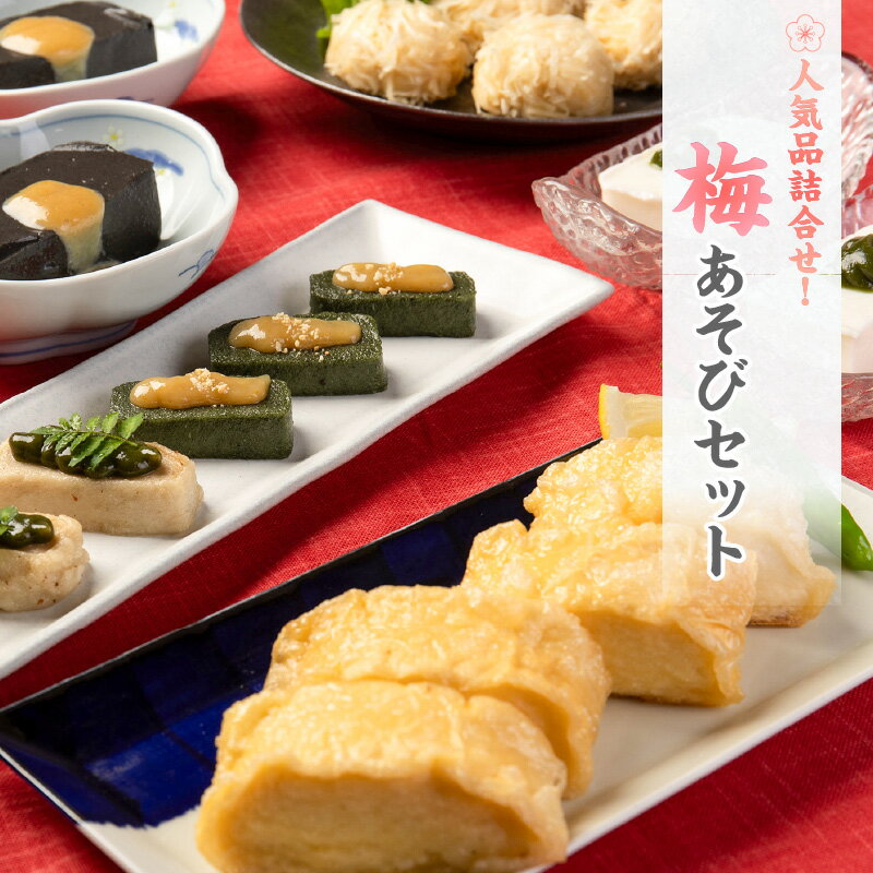 【ふるさと納税】梅の花通販本舗 梅あそび セット 大豆 惣菜 おかずセット かに とうふ しゅうまい 湯葉 生麩 嶺岡豆腐 木の芽みそ 柚子みそ 詰め合わせ 豆腐 加工品 おかず 福岡県 久留米市 お取り寄せ お取り寄せグルメ 送料無料