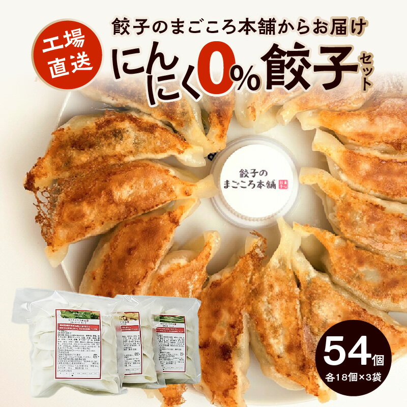 【ふるさと納税】にんにく0％ 餃子 3種類 3袋セット 小分け 真心餃子 各18個入り 青じそ餃子 生姜餃子 にら ニラ餃子 ニンニク不使用 餃子のまごころ本舗 福岡県 久留米市 お取り寄せ 焼くだけ…