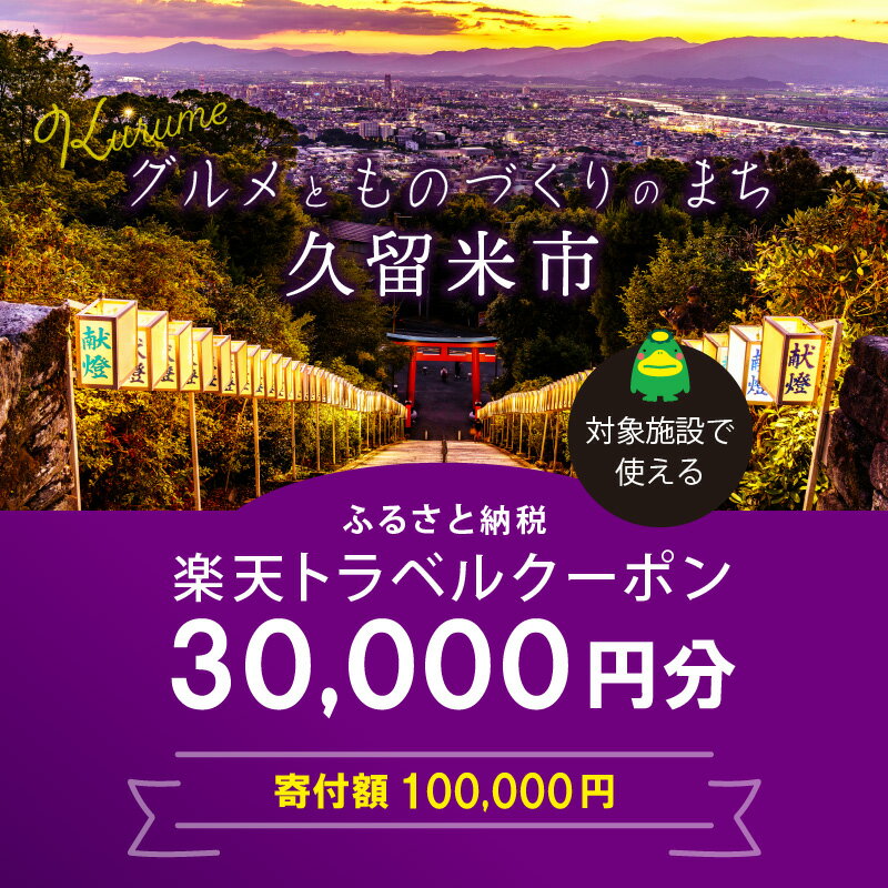 【ふるさと納税】3年間使える旅行券 福岡県久留米市の対象施設で使える楽天トラベルクーポン 寄付額100,000円その2