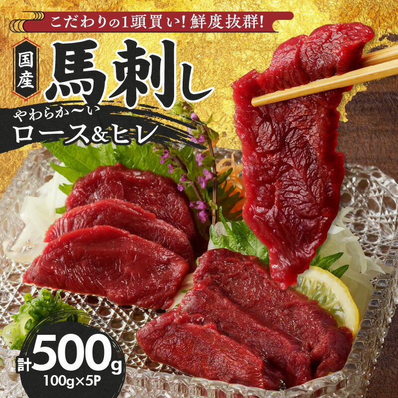 【ふるさと納税】国産 馬刺し 計 500g 100g×5パック 福岡県産 やわらか ロース ヒレ オリジナル あま...