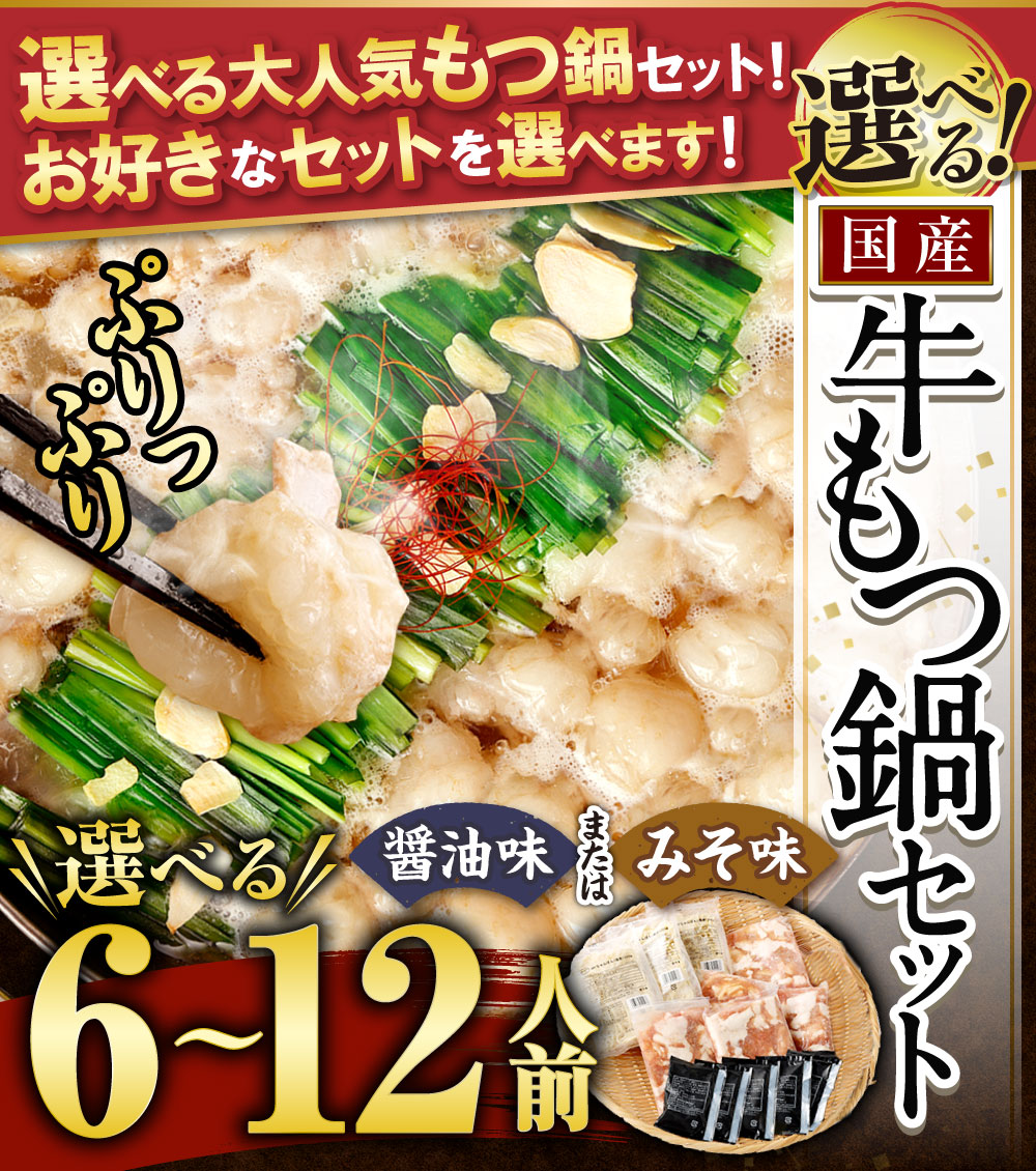 【ふるさと納税】★もつ100g追加★【選べる もつ鍋セット・配送月】国産牛もつ鍋 6人前/8人前/10人前/12人前 ／ 国産牛もつ鍋＋水炊き 合計8人前/10人前 醤油味/みそ味 国産 小腸 ホルモン ちゃんぽん スープ もつ鍋セット モツ鍋 鍋セット 食べ比べ 冷凍 送料無料 f402044-nogatashi-10000302 福岡県直方市 サンプル画像3