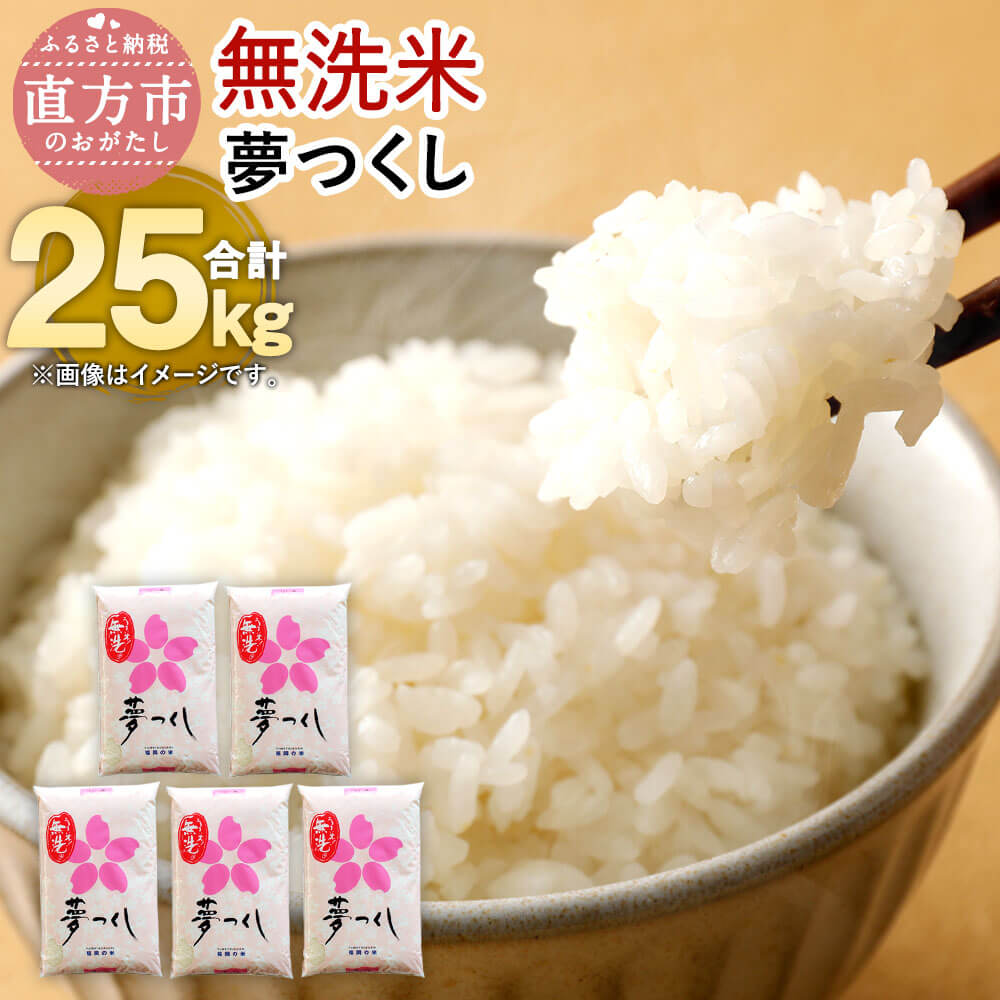 【ふるさと納税】【令和5年産】福岡県産 夢つくし 【無洗米】 合計25kg 5kg×5袋 お米 精米 米 ご飯 小分け 25キロ 九州産 国産 送料無料