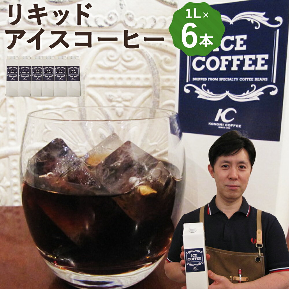 このみ珈琲オリジナル リキッドアイスコーヒー 1L×6本入り 合計6L アイスコーヒ 珈琲 紙パック 飲料 ドリンク 送料無料