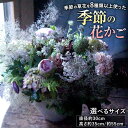 【ふるさと納税】【指定日必須】季節の花かご 100サイズ/120サイズ 季節の草花 8種類以上 100(直径約30cm、高さ約35cm) 120(直径約30cm...