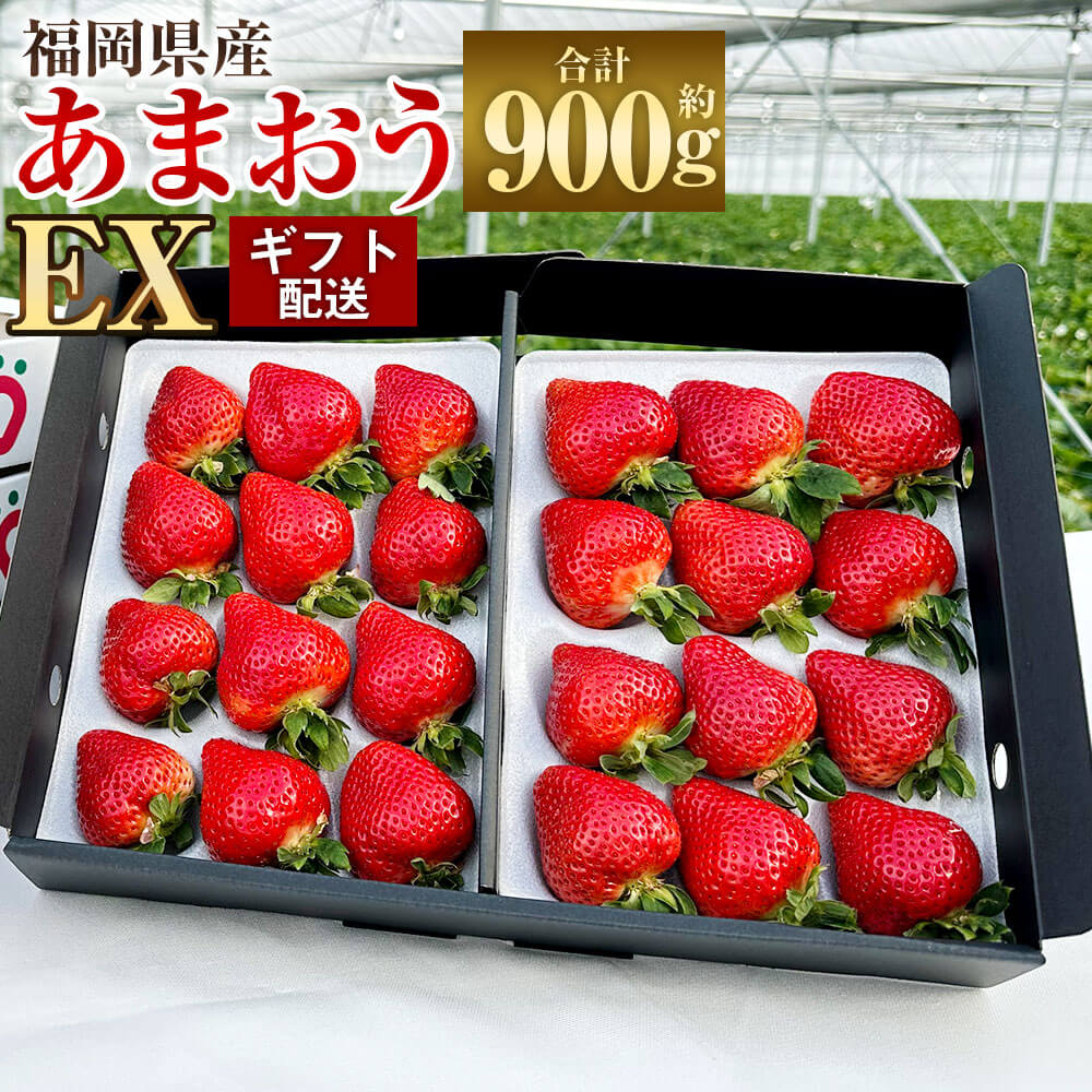 【ふるさと納税】ギフト配送 福岡県産 あまおう EX 合計約900g 約450g×2パック 特別栽培 お取り寄せ いちご 苺 イチゴ フルーツ 果物 デザート スイーツ 九州産 国産 冷蔵 送料無料