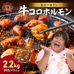 【ふるさと納税】★レビューキャンペーン実施中★【秘伝の旨タレ】牛しろコロホルモン (200g×11パック) 2kg 超 しろ ホルモン 牛肉 焼肉 大容量 小分け 焼くだけ 簡単 丸腸 タレ漬け BBQ 食品 肉類 ご当地 グルメ 飯塚 送料無料 【A8-027】【20250303_2レビューCP】の画像