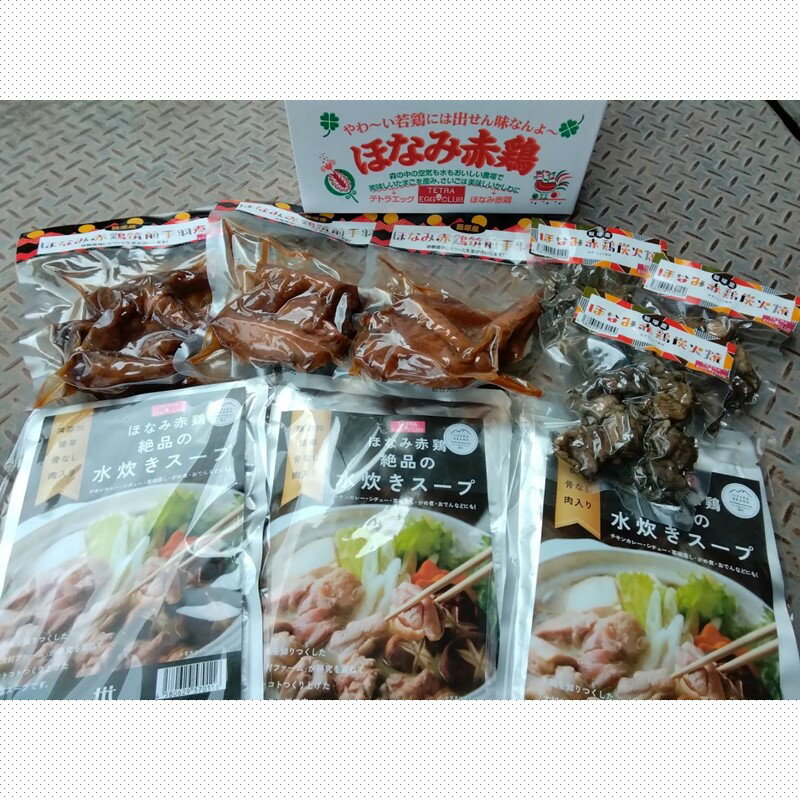 【ふるさと納税】ほなみ赤鶏飯塚ブランド3点セット詰め合わせ 炭火焼 水炊き 手羽煮 認定品 セット 詰め合わせ ふるさと納税 肉 鶏肉【B5-045】