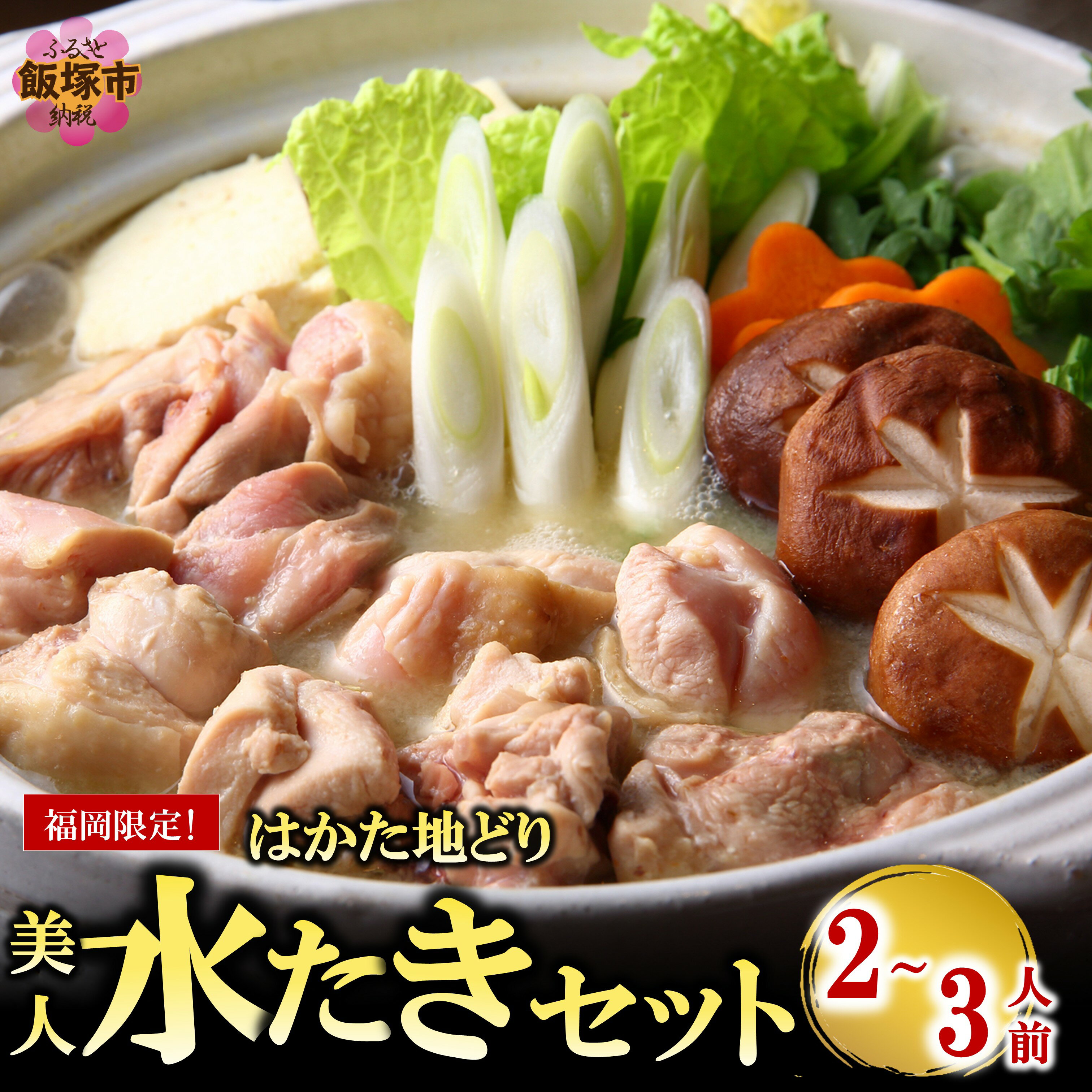 【ふるさと納税】福岡限定!はかた地どり美人水炊きセット 2-3人前【A6-024】