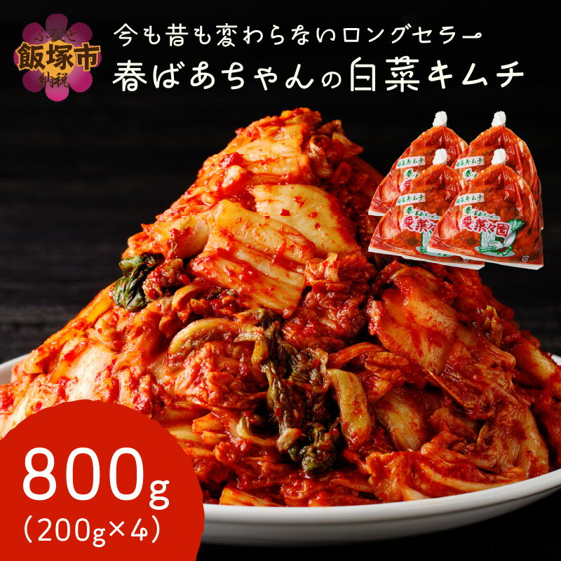 【ふるさと納税】春ばあちゃんの白菜キムチ800g 加工品 手作り キムチ 白菜キムチ おつまみ ごはんのお供 個包装 【A-815】