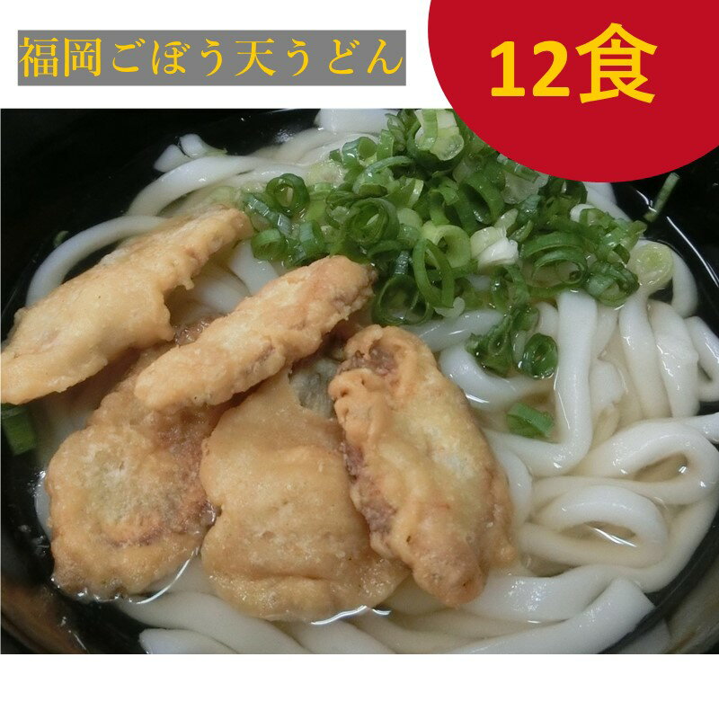 【ふるさと納税】博多ごぼう天うどん 12食セット【簡易梱包でお届け】麺 うどん ごぼう天 もちもち 博多 セット 12食 スープ付き 簡易梱包 【A-794】【1204レビューCP】