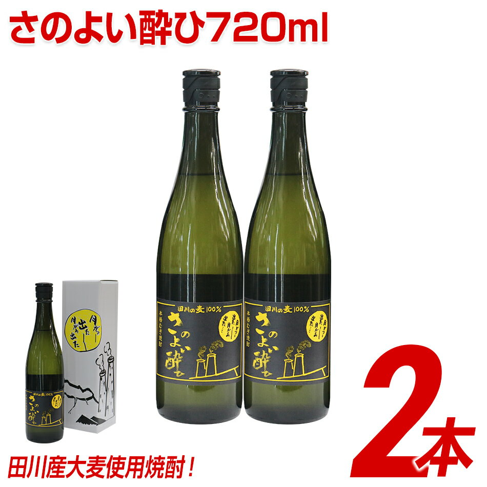 【ふるさと納税】田川産大麦使用焼酎！さのよい酔ひ720ml×2本 | 福岡 支援 支援品 返礼品 お土産 お取り寄せ 麦焼酎 焼酎 麦 お酒 酒 セット おさけ しょうちゅう アルコール飲料 その他 地酒 土産 特産品 名産品 名産 家飲み 宅飲み