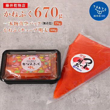 【ふるさと納税】かねふく〈無着色〉170g 一本物真空パック＋かねふく チューブ明太 500g 明太子 辛子明太子 めんたいこ 福岡 九州 お土産 ご飯のお供 お取り寄せ ごはんのお供 お取り寄せグルメ ご当地グルメ 福岡土産 取り寄せ グルメ ごはんのおとも 食べ物 特産品 福岡県