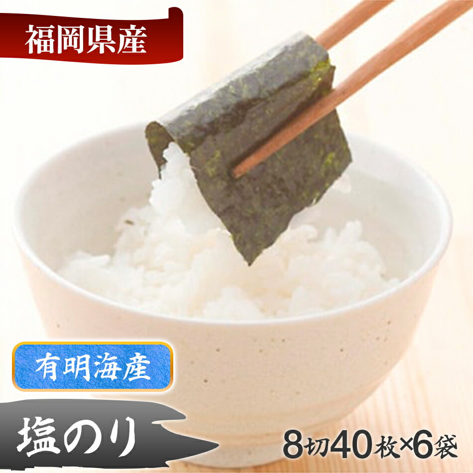 【ふるさと納税】【有明のり】塩のり 8切40枚×6袋入 有明海産 お取り寄せグルメ お取り寄せ 福岡 お土産 九州 福岡土産 取り寄せ グルメ 福岡県