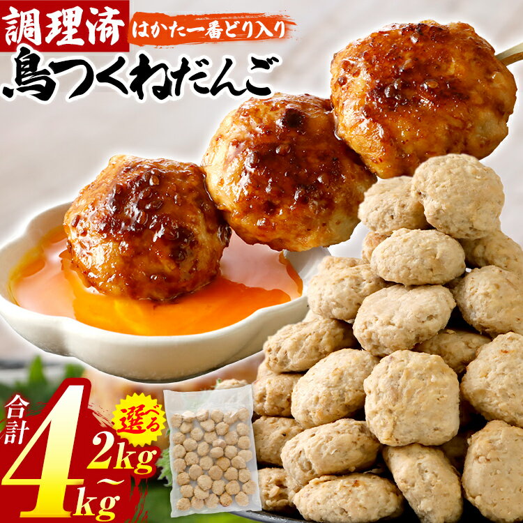 【ふるさと納税】【レビューキャンペーン】つくね 鶏 とりつくね 鳥つくねだんご（はかた一番どり入り）2kg〜4kg 選べる容量 肉 鶏肉 総菜 鶏つくね 鶏肉 レンチン 温めるだけ 下味付き お弁当 おつまみ レンジ調理 簡単調理 大容量 たっぷり 冷凍 福岡 CP2503HMのサムネイル