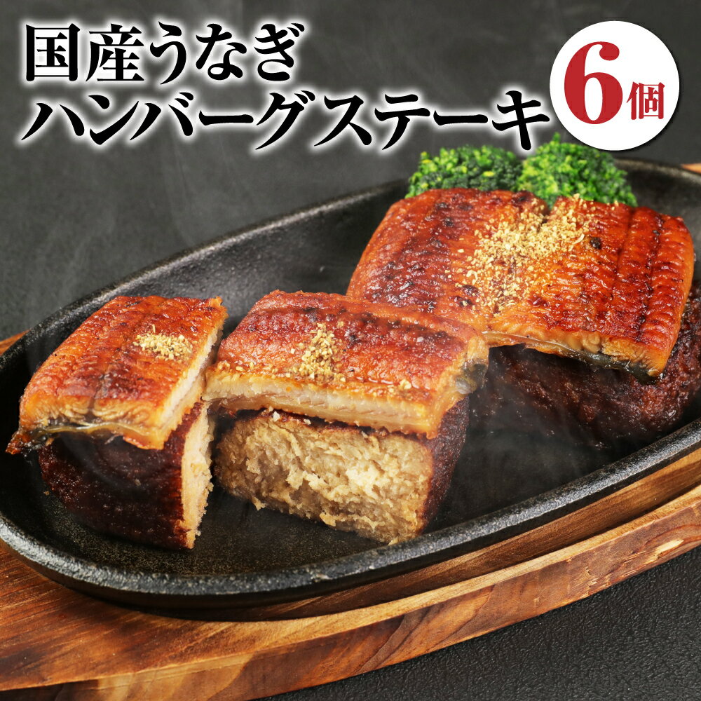 国産 うなぎハンバーグステーキ (はかた地どり使用) 146g×6個 鰻 ウナギ 蒲焼 地鶏 鶏肉 チキンハンバーグ 惣菜 湯せん 個包装 冷凍 送料無料