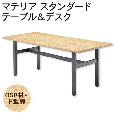 【ふるさと納税】マテリア スタンダードテーブル＆デスク【OSB材・H型脚】 サイズオーダー可能 受注生産 デスク ラック 机 パソコンデスク PCデスク 勉強机 おしゃれ オシャレ 木製 デスクワーク 在宅勤務 在宅 インテリア 家具 送料無料