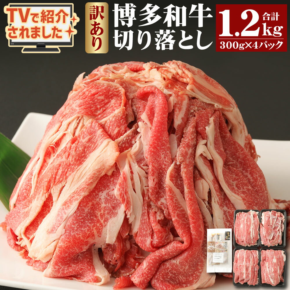 【ふるさと納税】【TVで話題のカレー付き!!】訳アリ 博多和牛 切り落とし 300g×4パック 合計1.2kg 博多和牛の黄金カレー 1食付き セット 11000円 1万1000円 博多和牛 牛肉 お肉 カレー 福岡県産 九州産 国産 冷凍 送料無料