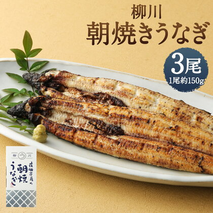 柳川朝焼きうなぎ 3尾入 約150g×3尾 合計約450g タレ・山椒6袋付き 鰻 朝焼き 白焼き 国産 九州産 冷蔵 送料無料