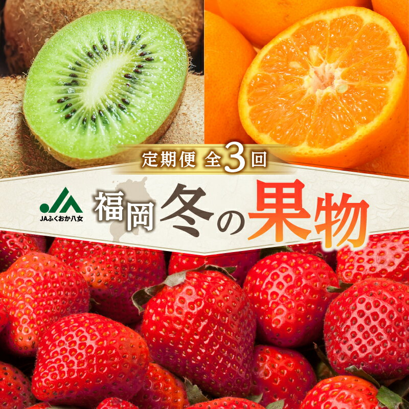 【ふるさと納税】福岡冬の果物定期便【全3回】冬のお届け便　JAふくおか八女からお届け！！ みかん ミカン キウイ あまおう いちご 苺 イチゴ フルーツ 果物 くだもの 人気 旬 福岡県産 アフター補償 数量限定 期間限定 産地直送 全3回 定期便 福岡県 八女市