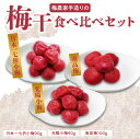 【ふるさと納税】梅農家手造りの梅干食べ比べセット 梅干し 小梅 うめぼし 無添加 紫蘇 ご飯のお供 福岡県 八女市