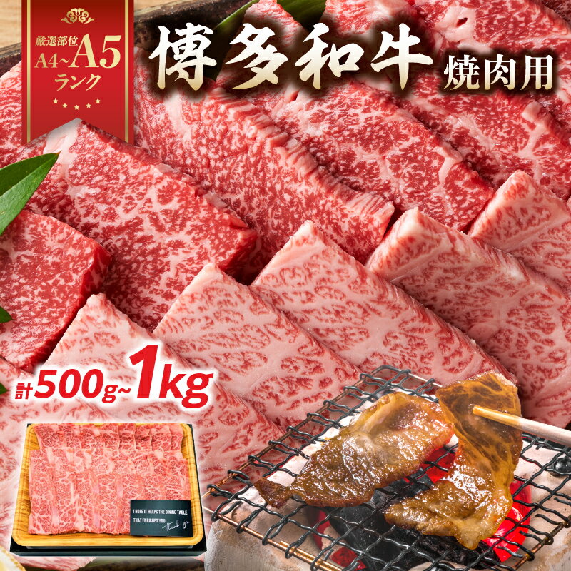 [選べる内容量][A4〜A5]博多和牛焼肉用(500g・1kg) 黒毛和牛 焼肉 和牛 国産 牛肉 BBQ グルメ 1kg 焼肉 バラ 肩ロース モモ A4 A5 福岡県 八女市