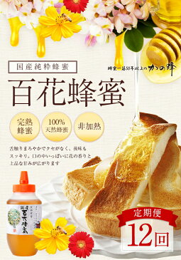 【ふるさと納税】【全12回】 定期便 かの蜂 国産 百花蜂蜜 12kg(とんがり容器1kgを毎月1本お届け) | はちみつ ハチミツ 蜂蜜 ハニー 国産蜂蜜 国産ハチミツ 国産はちみつ 純粋はちみつ 福岡県 八女市 福岡 九州 ふるさと 納税 支援品 百花はちみつ 国産純粋ハチミツ