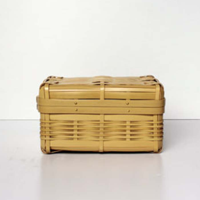 【ふるさと納税】石田淳 行楽お弁当籠(一段) お弁当箱 竹 工芸 かご 籠 手作業 お弁当 おにぎり サンドイッチ ピクニック 文具 小物入れ