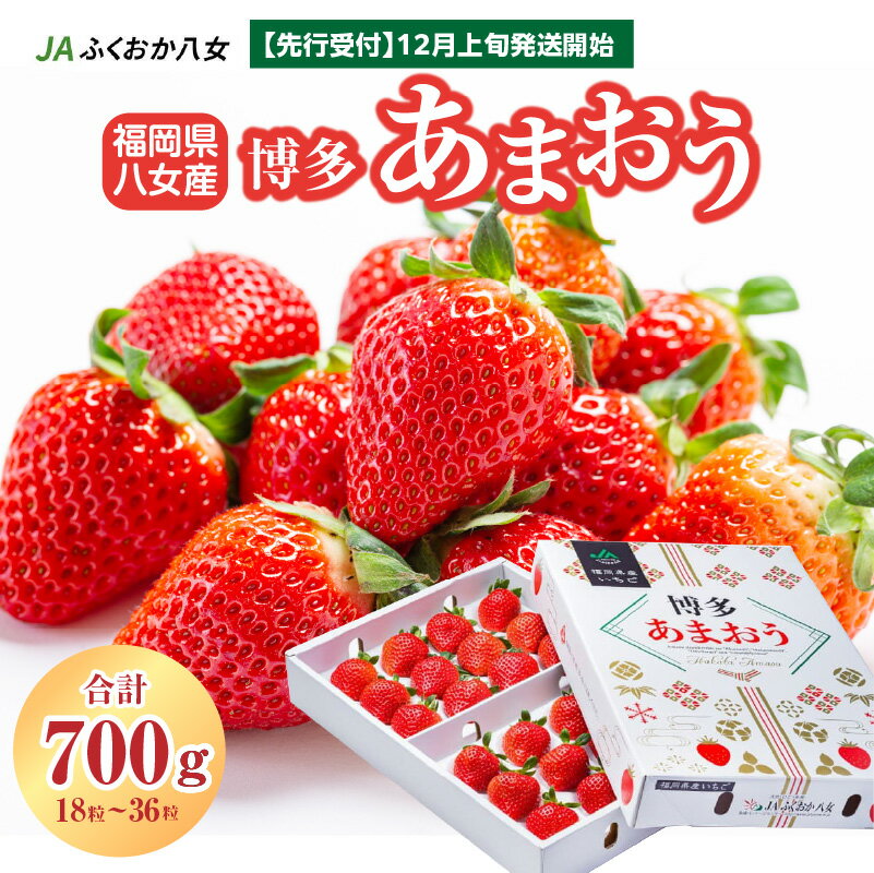 10位! 口コミ数「0件」評価「0」【2024年12月発送開始】博多あまおう700g（化粧箱）｜JAふくおか八女 いちご 苺 イチゴ フルーツ 果物 福岡県産 アフター補償