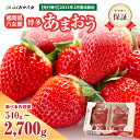 1位! 口コミ数「14件」評価「3.86」【2025年2月発送開始】【アフター対応】博多あまおう 選べる540g～2700g｜JAふくおか八女 いちご 苺 イチゴ グランデ規格 フル･･･ 