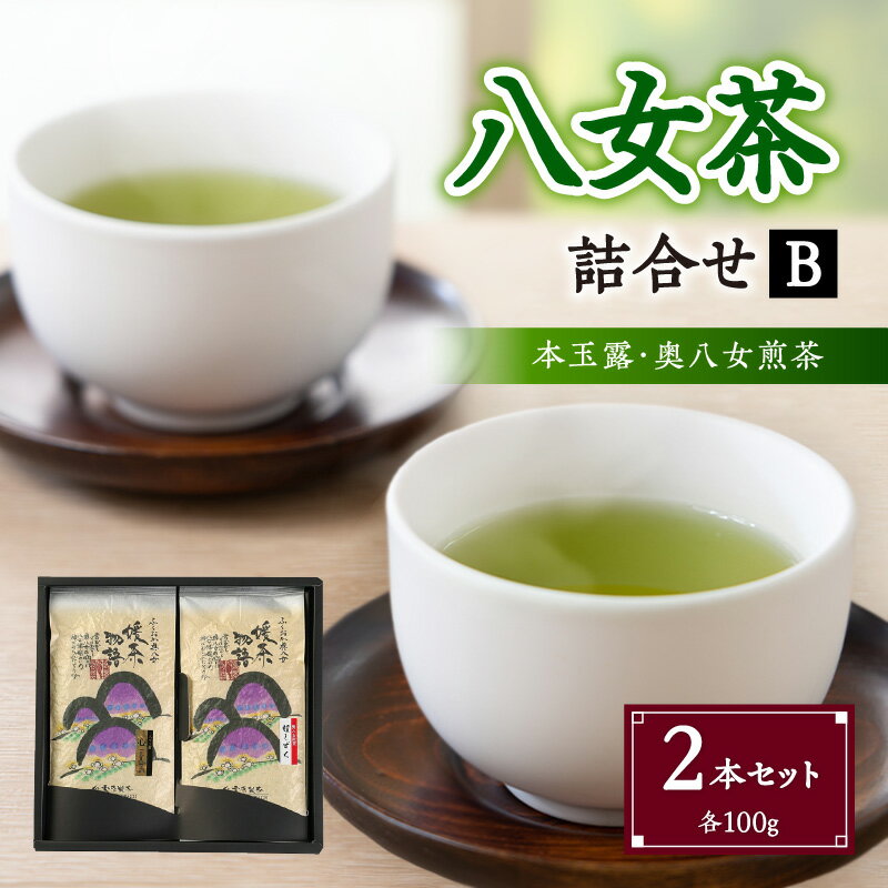 八女茶詰合せセットB(本玉露1本・奥八女煎茶1本)各100g お茶 緑茶 本格 上品 人気 ギフト プレゼント 贈答