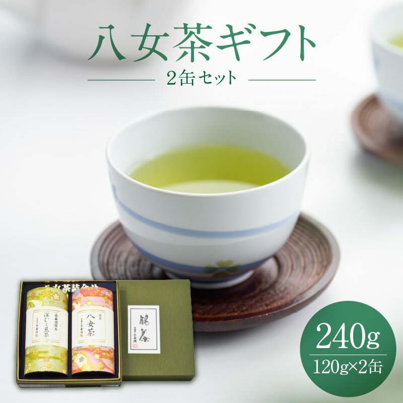 八女茶 【ふるさと納税】【お茶の光玉園】八女茶ギフト 120g×2缶セット お茶 緑茶 煎茶 深蒸し茶 茶葉 厳選 缶入り